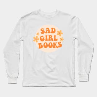 Sad girl books - orange Long Sleeve T-Shirt